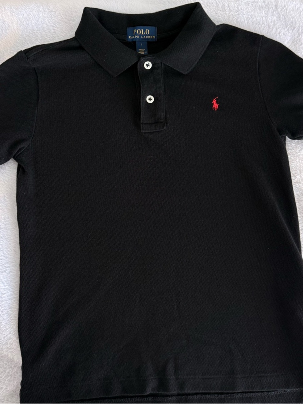 Polo by Ralph Lauren Black Polo with Red Pony Embroidery